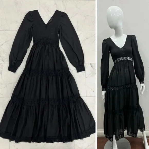 Widow Black Lace Maxi Dress NWT - Picture 1 of 3